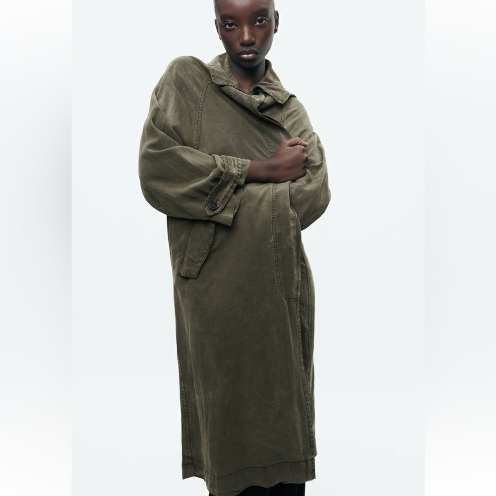 Zara ZW COLLECTION WASHED LYOCELL TRENCH